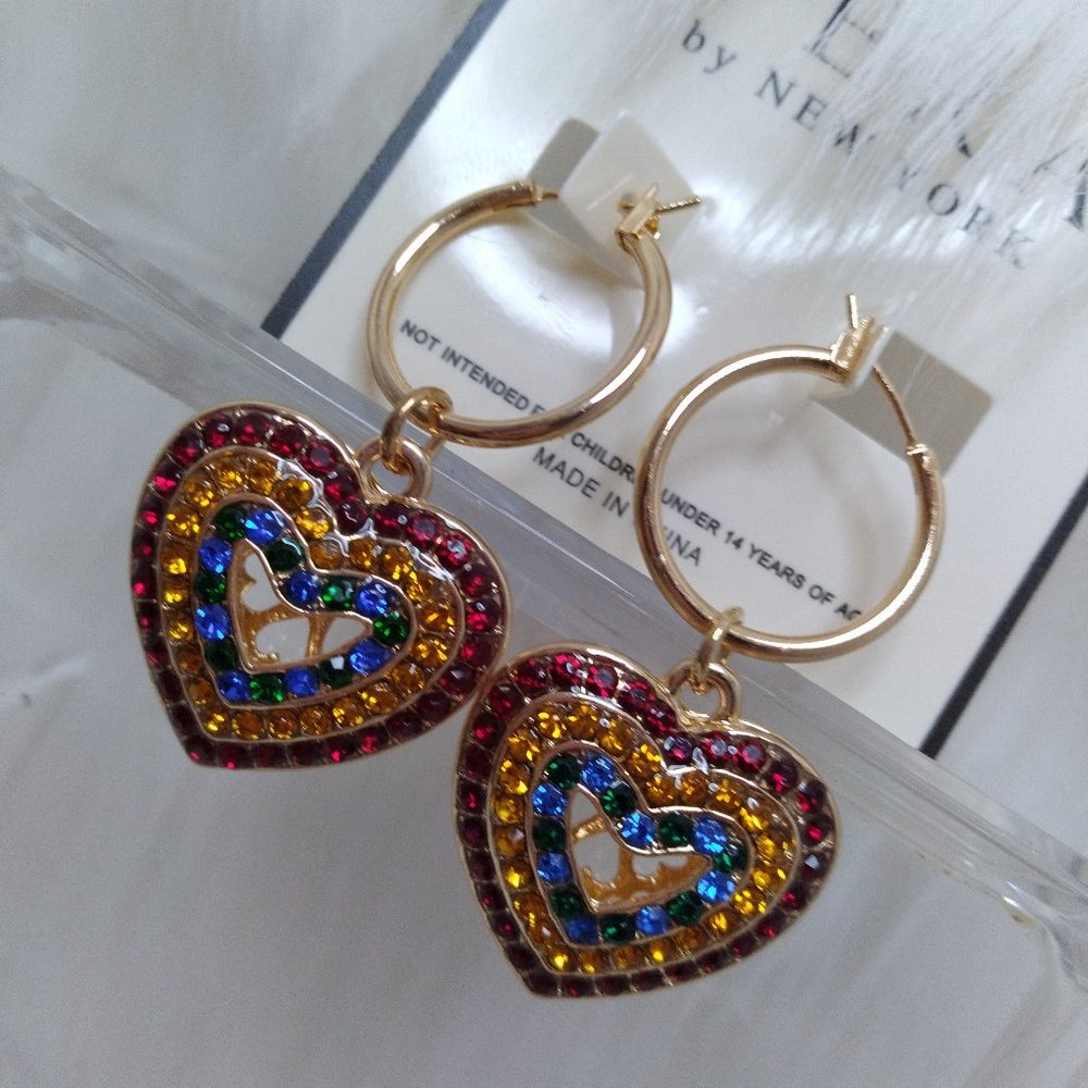 Hoops Earrings Heart Women Fashion